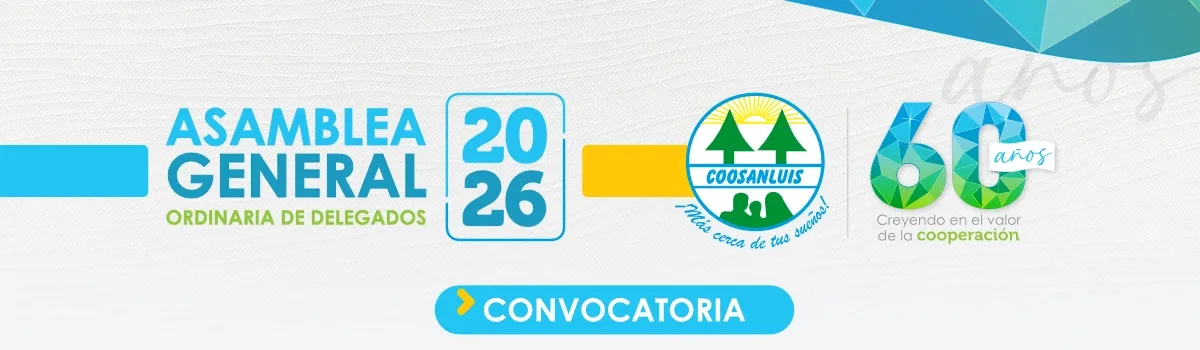 Convocatoria Asamblea General Ordinaria de Delegados Coosanluis 2026