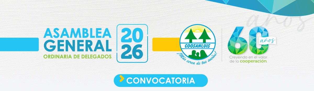 Convocatoria Asamblea General Ordinaria de Delegados Coosanluis 2026